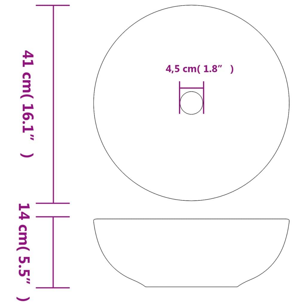 vidaXL Aufsatzwaschbecken Mehrfarbig Rund Ø41x14 cm Keramik