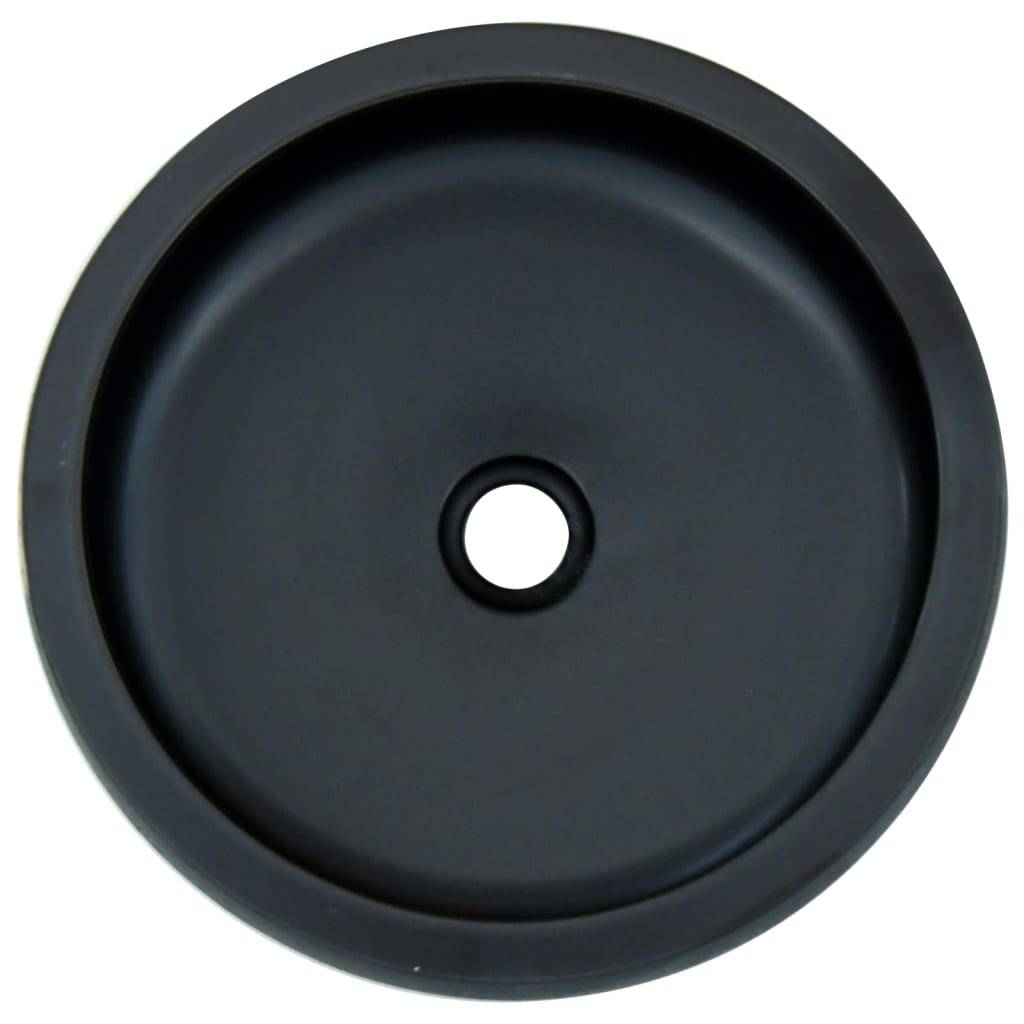 vidaXL Aufsatzwaschbecken Schwarz und Blau Rund Ø41x14 cm Keramik