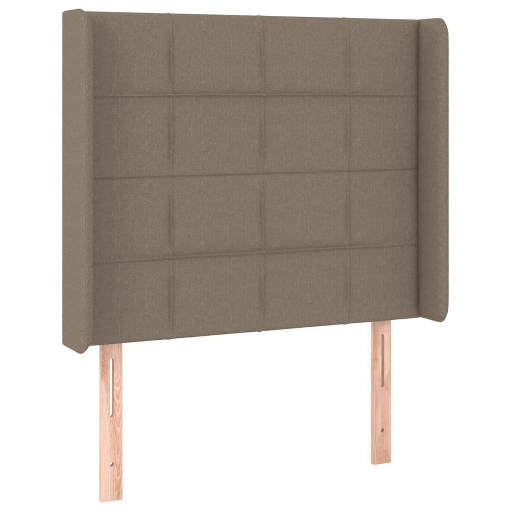 vidaXL LED Kopfteil Taupe 93x16x118/128 cm Stoff