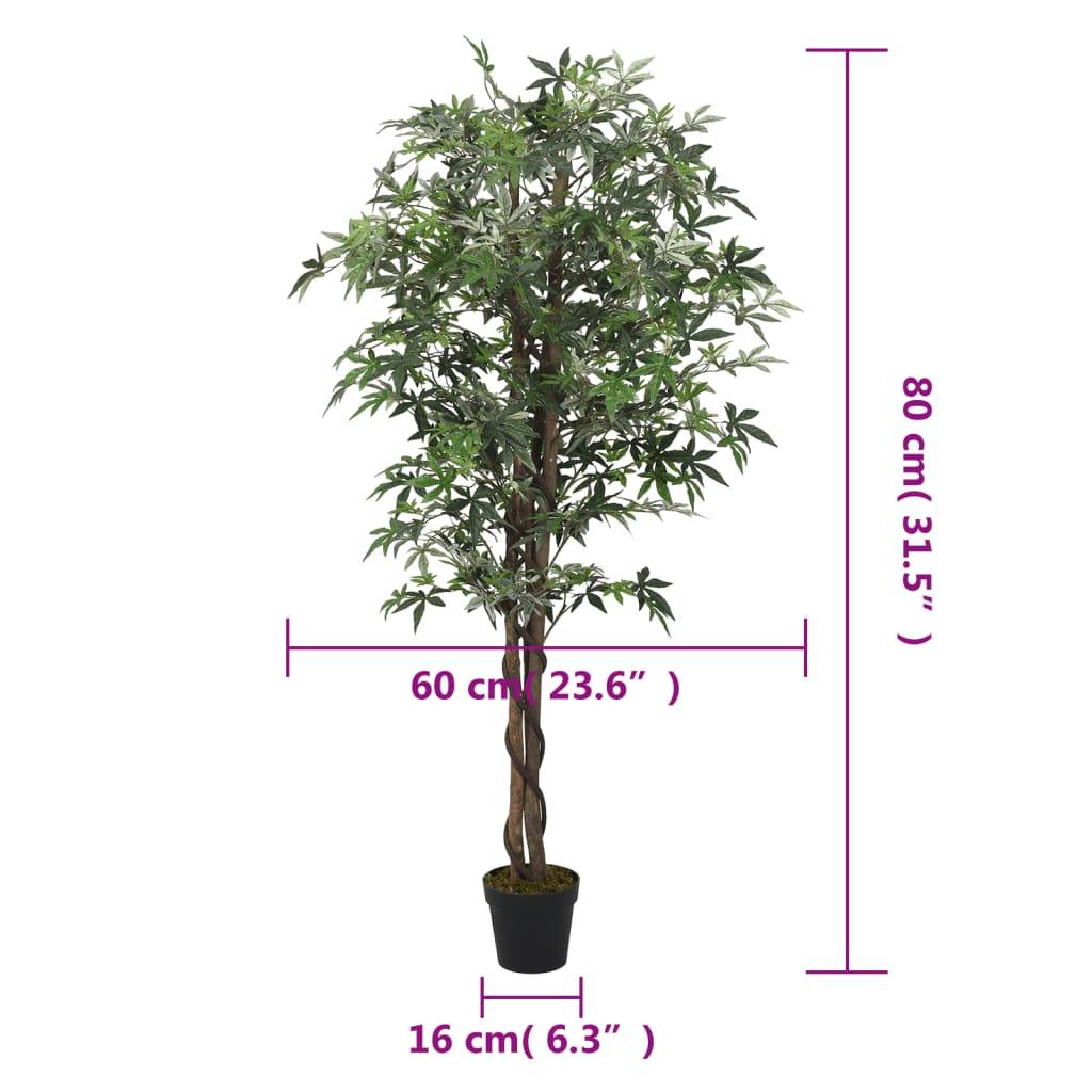 vidaXL Ahornbaum Künstlich 224 Blätter 80 cm Grün
