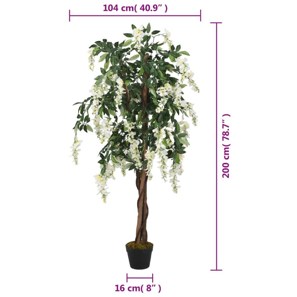 vidaXL Glyzinienbaum Künstlich 1470 Blätter 200 cm Grün und Weiß