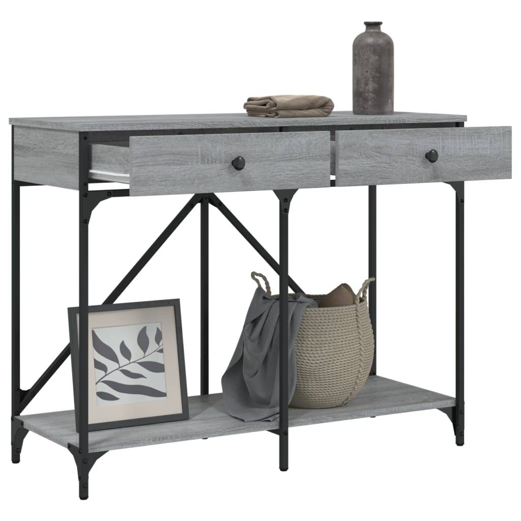 vidaXL Konsolentisch Grau Sonoma 100x39x78,5 cm Holzwerkstoff