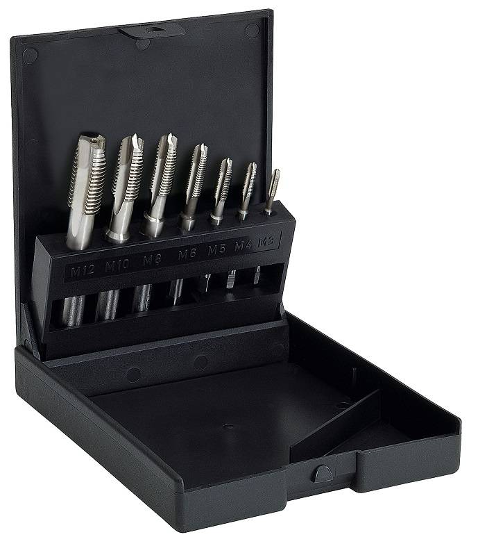 Maschinengewindebohrerset ISO 529 7tlg. M3-12mm HSS-G Blank f.DL m.ausges.Zähnen