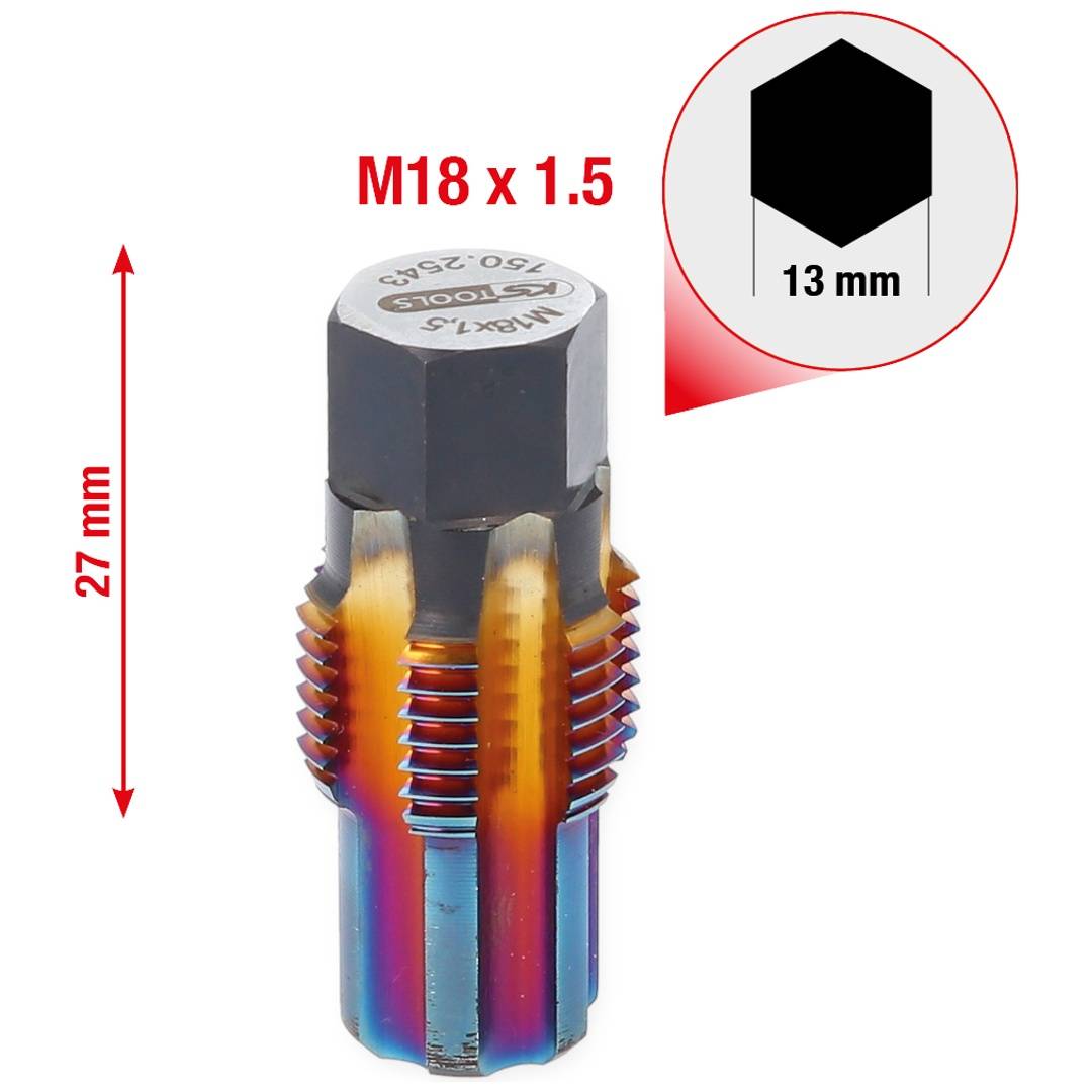 KS Tools Gewindeschneider mit Führungsbolzen für Lambdasonden, M18x1,5
