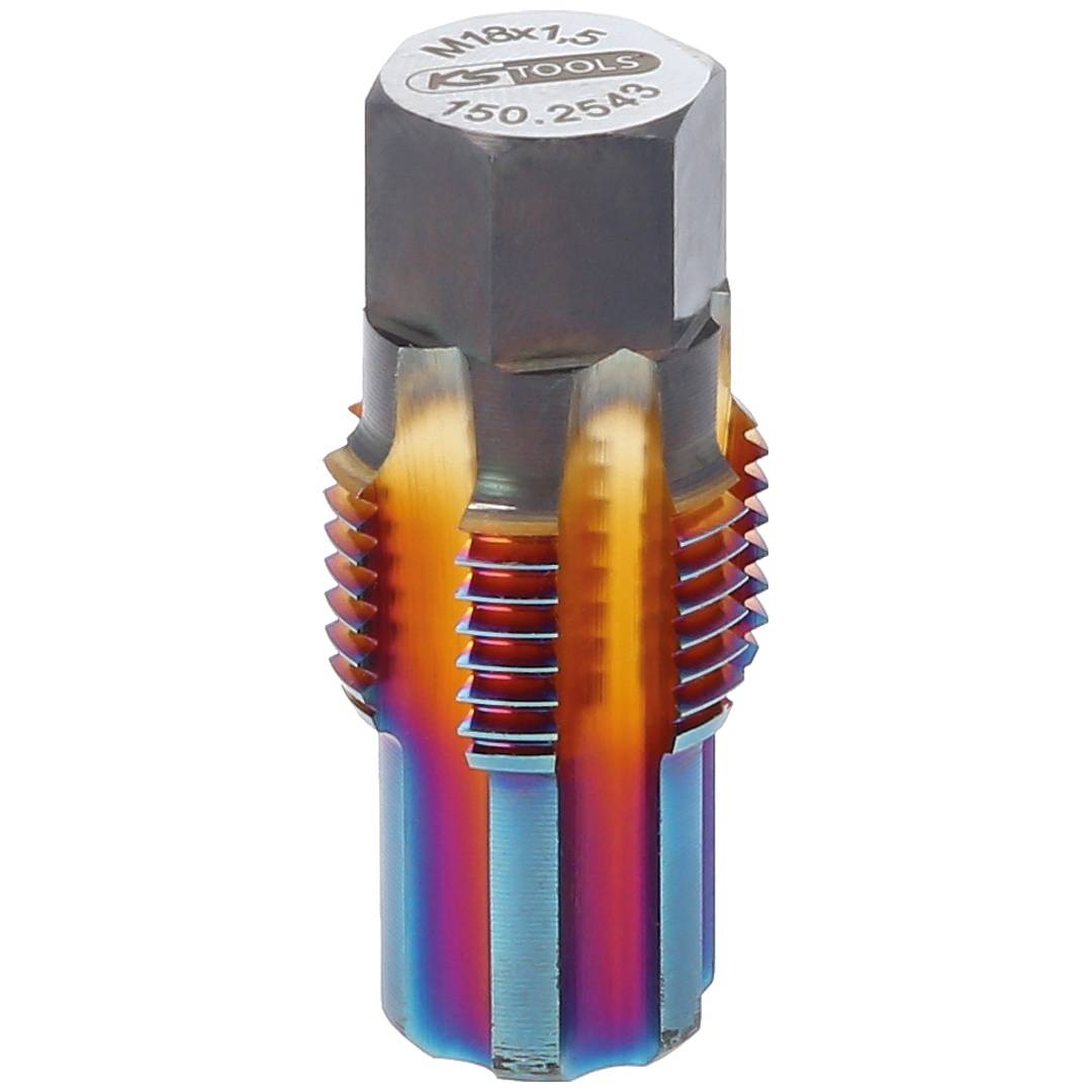 KS Tools Gewindeschneider mit Führungsbolzen für Lambdasonden, M18x1,5