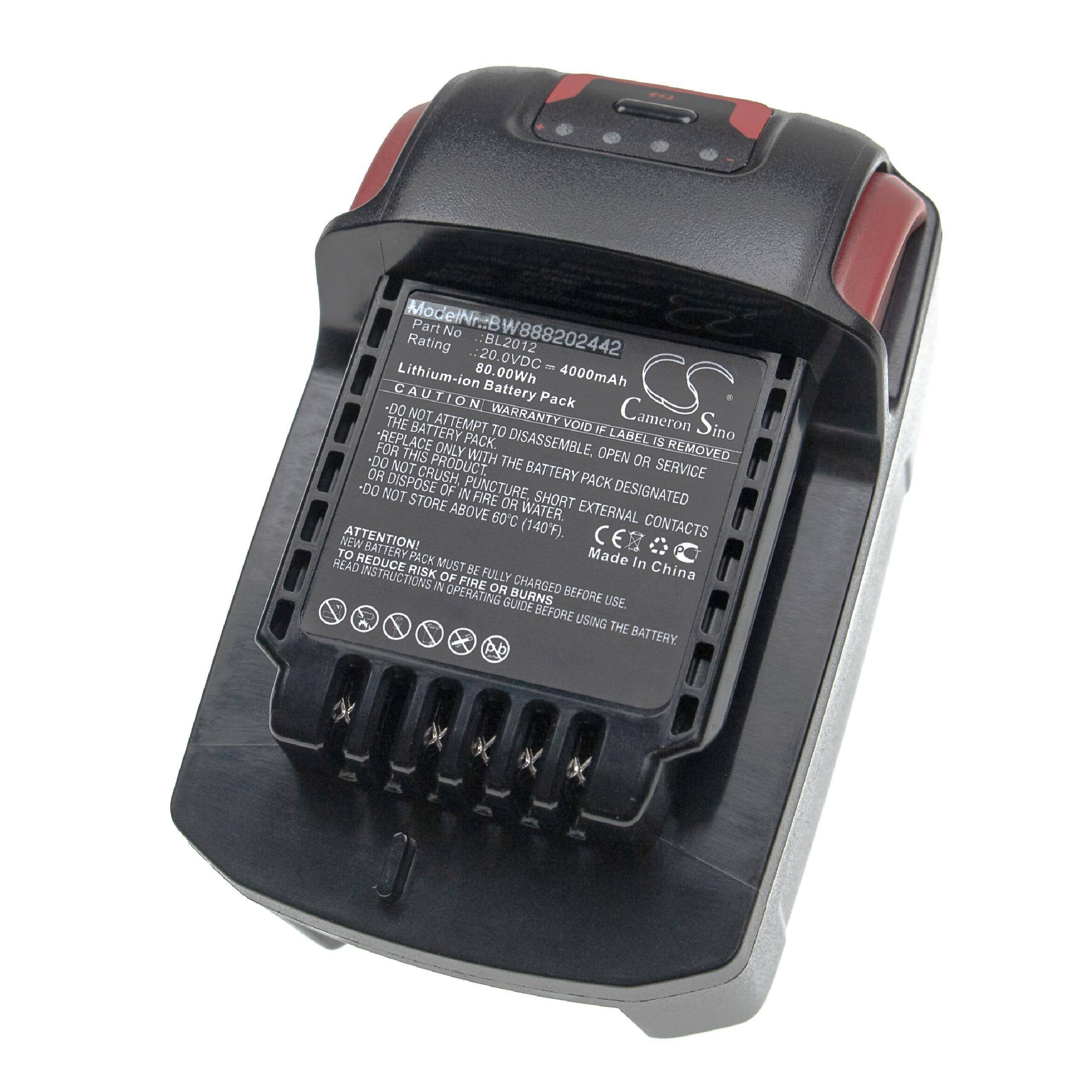 vhbw Akku Ersatz für Ingersoll Rand BL2010, BL2012, BL2022 für Elektrowerkzeug (4000 mAh, Li-Ion, 20 V)