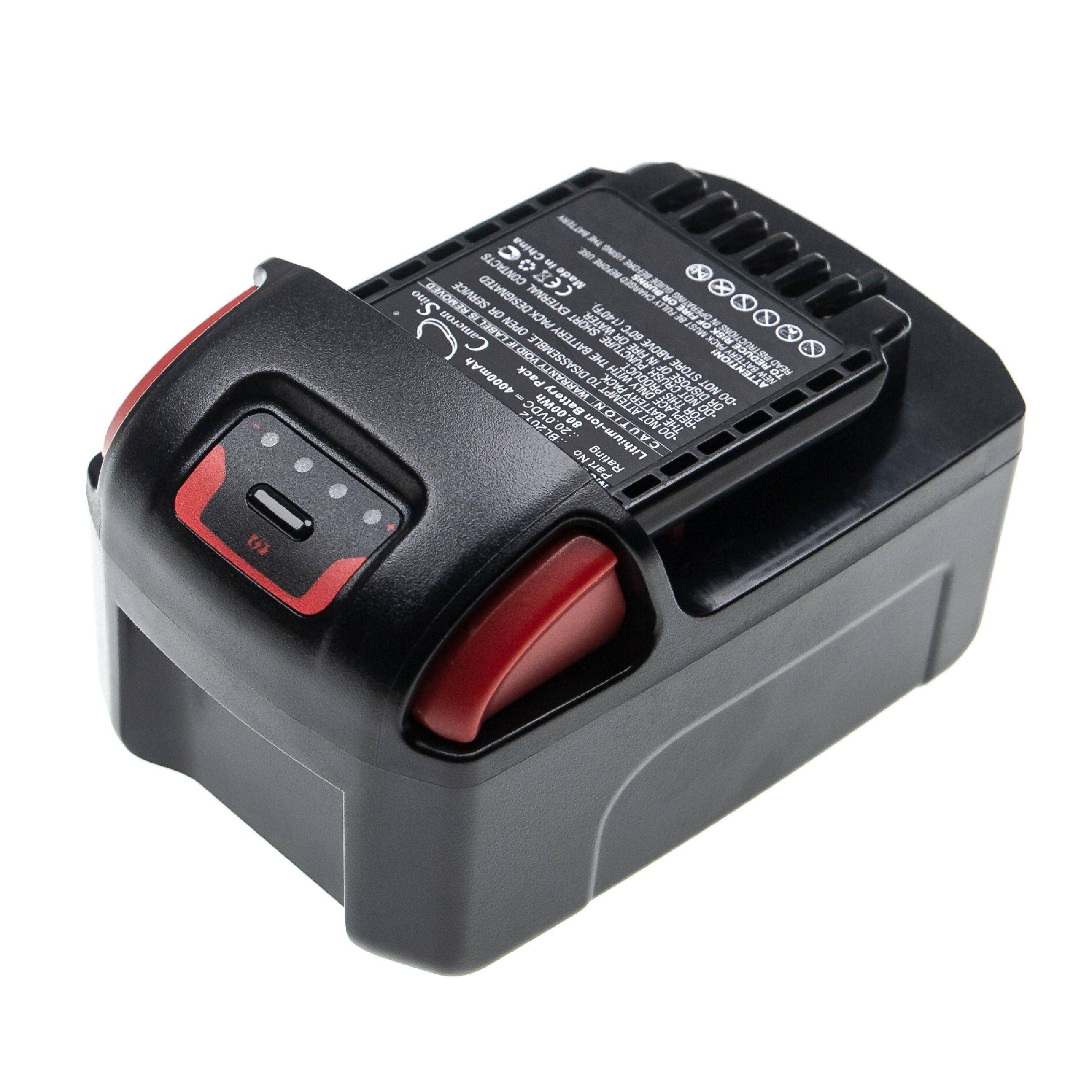 vhbw Akku kompatibel mit Ingersoll Rand W5330, W5350, W7150, W7250 Elektrowerkzeug (4000 mAh, Li-Ion, 20 V)