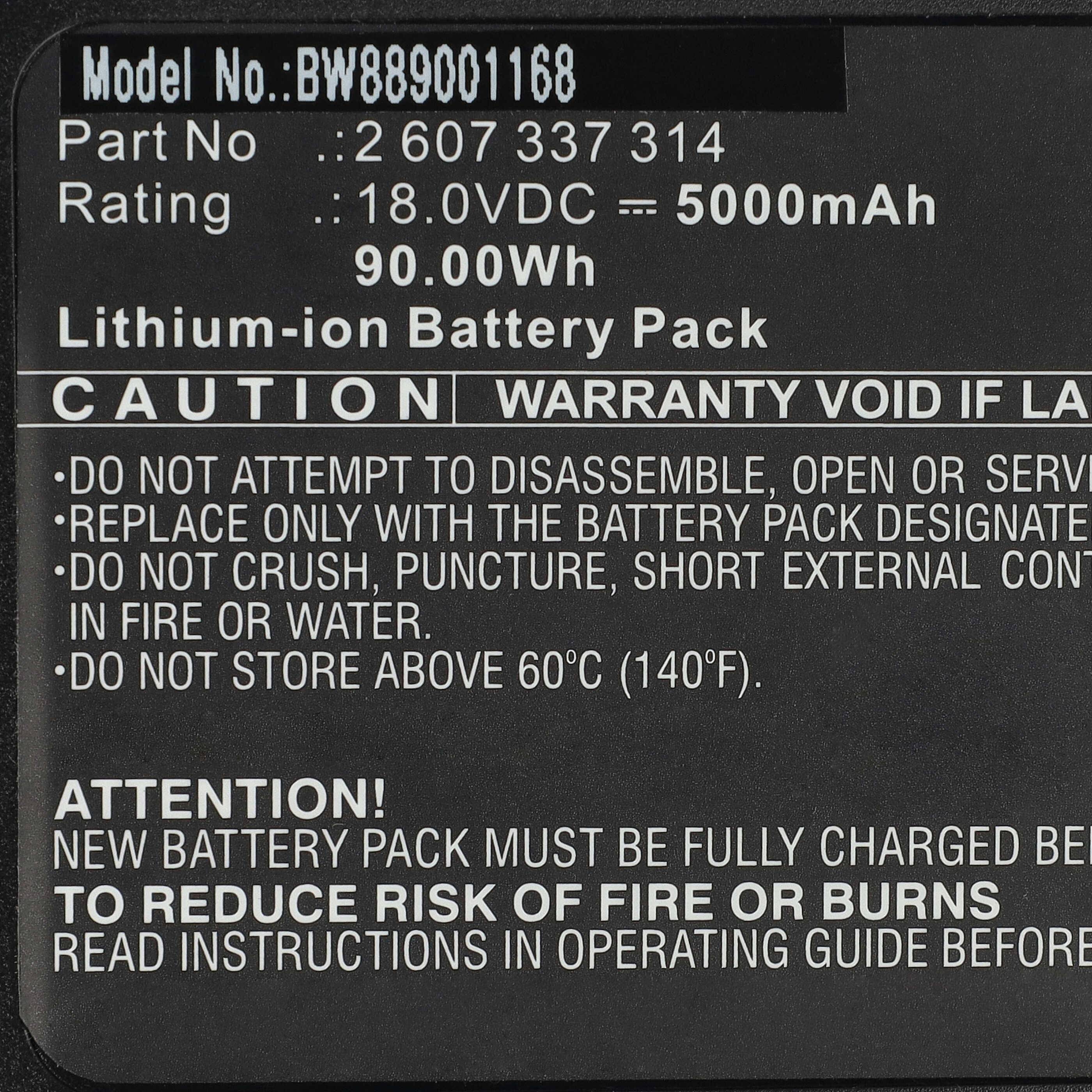 vhbw Akku kompatibel mit Bosch Easysaw 18V-100, 18V-70 (5000mAh, 18V, Li-Ion)