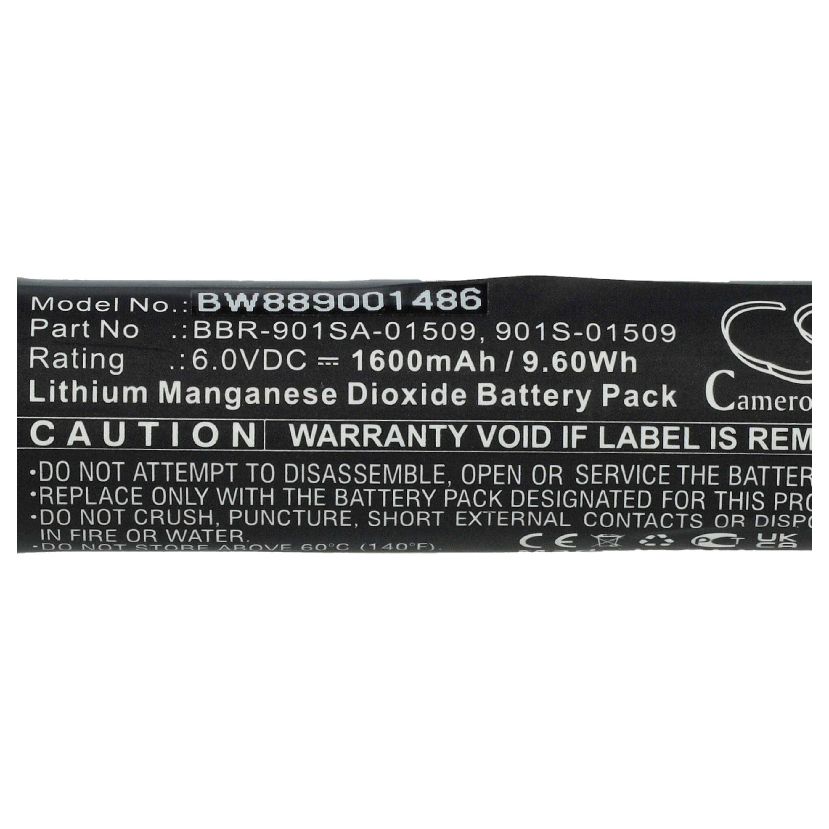 vhbw Batterie Ersatz für Ocean Signal 901S-01509, BBR-901SA-01509, LB9M für Notrufsender (1600 mAh, 6 V, Li-Mn)