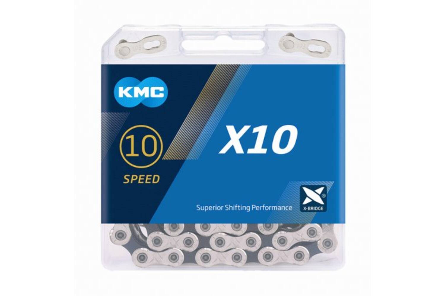 KMC X10 Fahrradkette 122 Silber Silber Schwarz