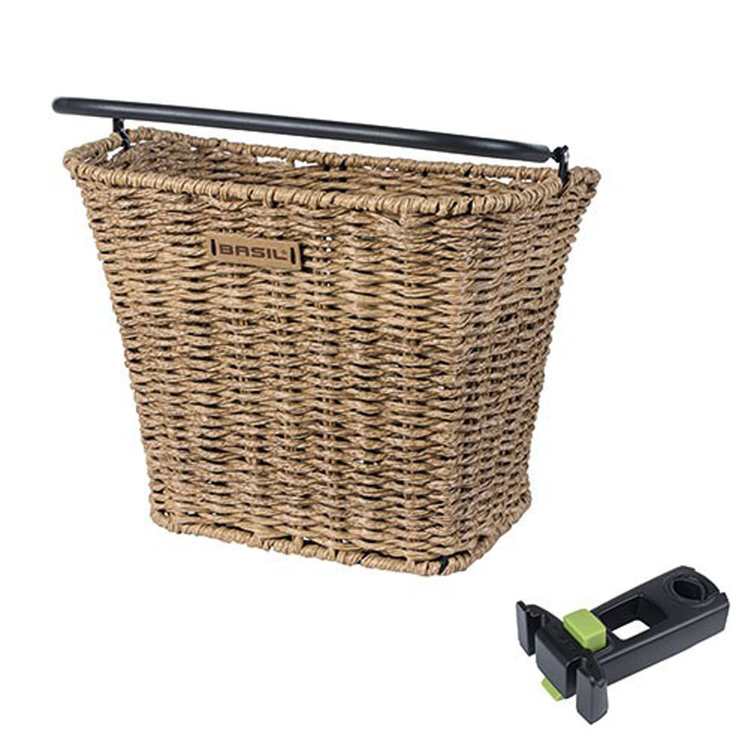 Basilikum Bremen Rattan Look KF - Fahrradkorb - Bond - einschließlich Basil KF Vorher
