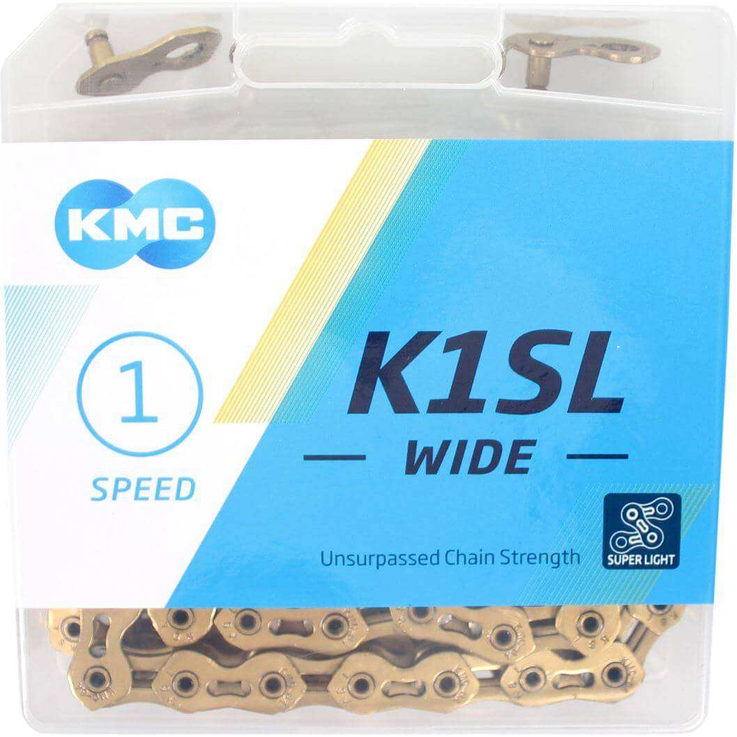KMC Ketting 1 2-1 8 100 k1sl breites Ti-n Gold