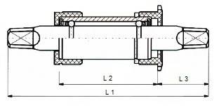 M-Wave Tretlager JIS 122,5 x 27,5 mm silber