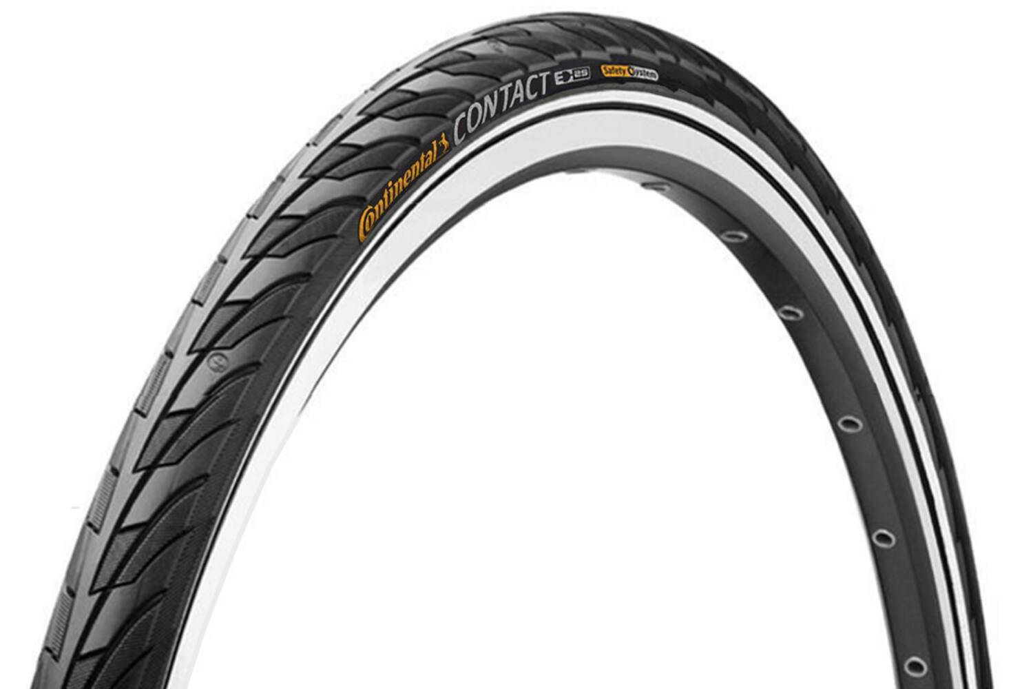 Reifen Continental Contact 28 x 1,25" / 32-622 - schwarz mit Reflexion