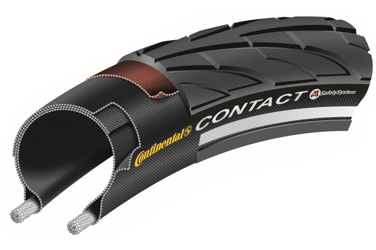 Continental CONTACT Trekking-Fahrradreifen – Schwarz
