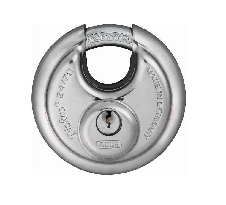 ABUS DISCUS 24 70 Handlot - Silber, Schlüsselschließung, 7 cm