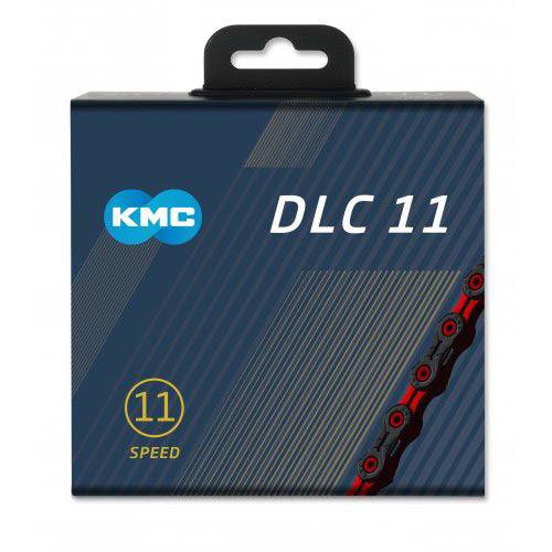KMC Fahrradkette DLC 11 118 Schakels - Rot Schwarz