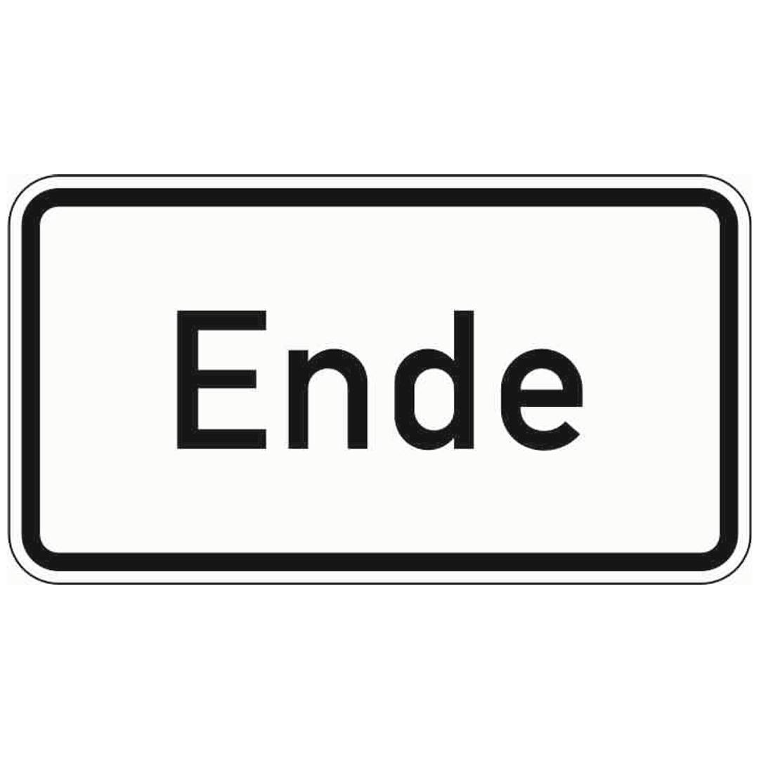 Zusatzschild 1012-31, 231x420 mm, Ende, RAL-Gütezeichen Folie RA1