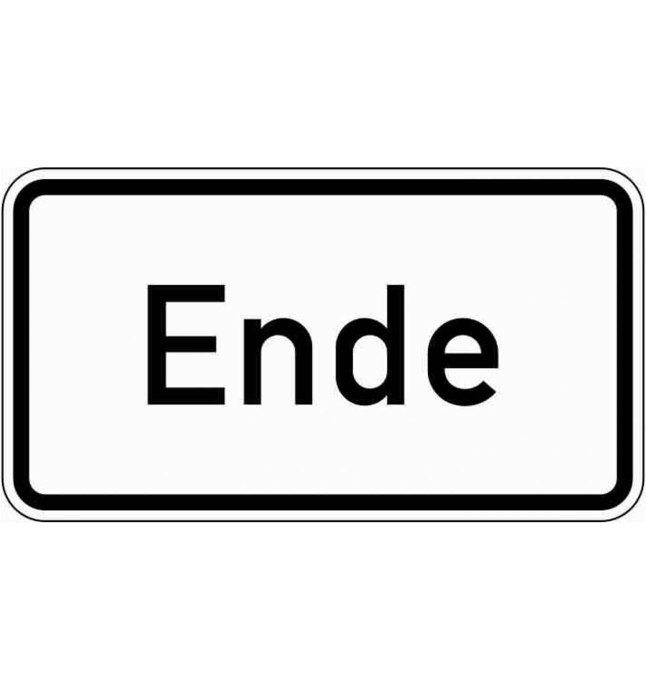 Zusatzschild 1012-31, 231x420 mm, Ende, RAL-Gütezeichen Folie RA1