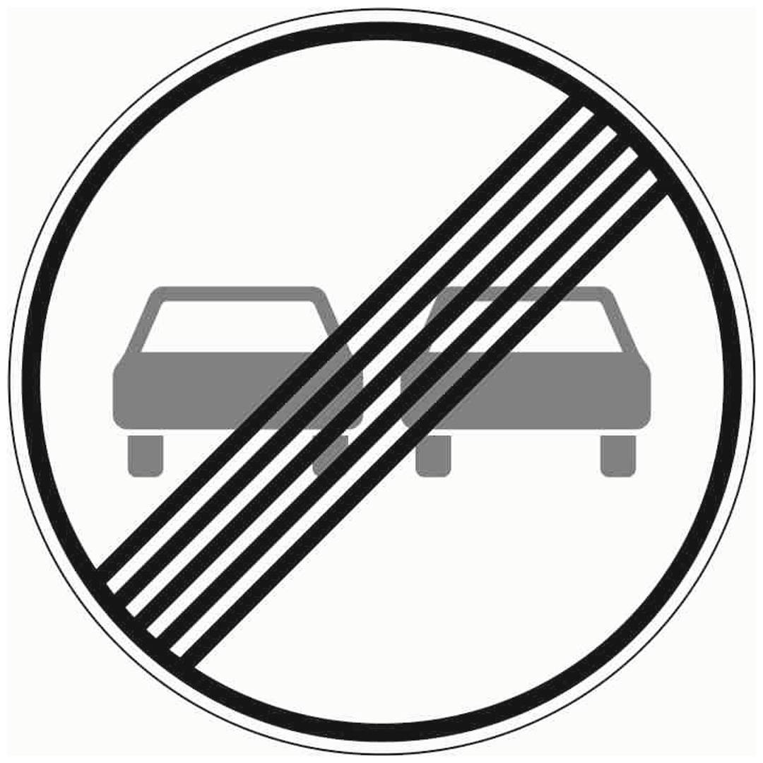 Verkehrszeichen 280 Ronde 600 mm, Ende Überholverbot, RAL-Gütezeichen Folie RA1
