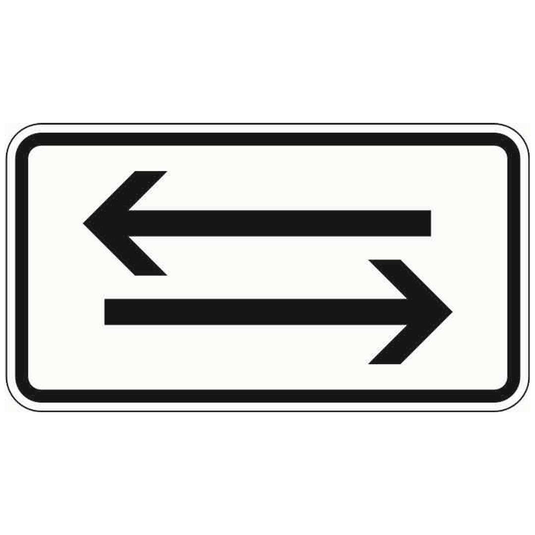 Zusatzschild 1000-30, 330x600 mm, Links- und Rechtspfeil, RAL-Gütezeichen Folie RA1