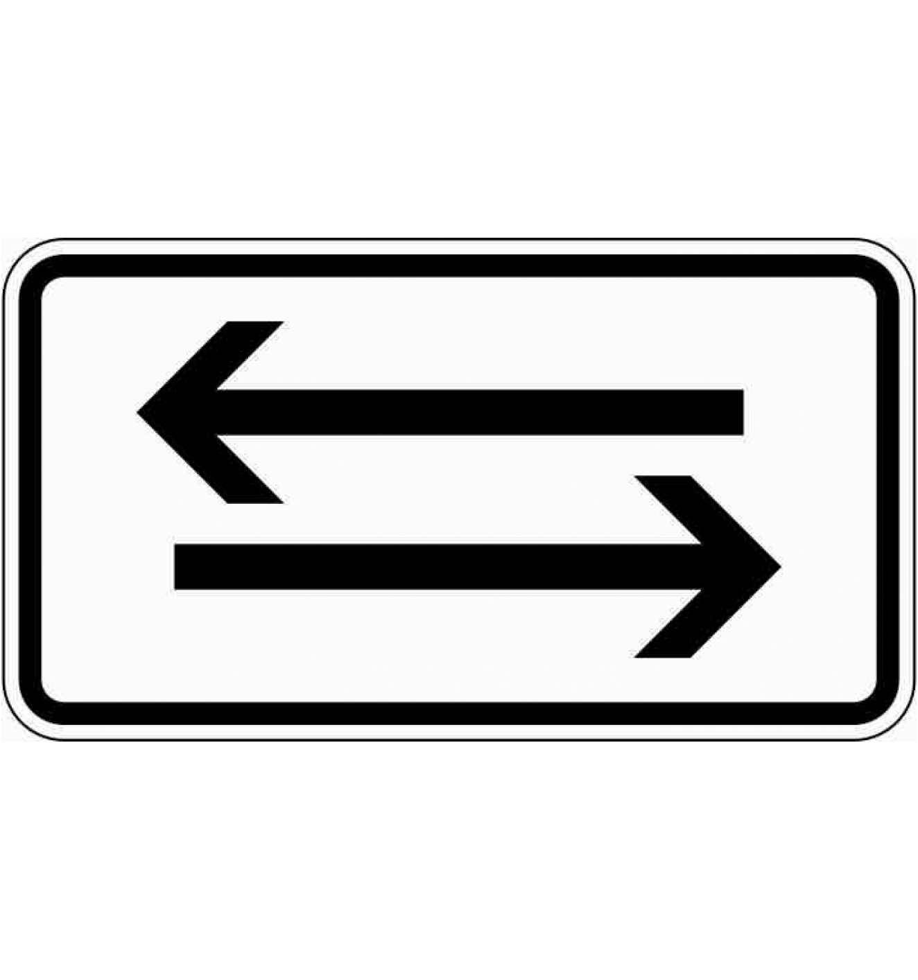 Zusatzschild 1000-30, 330x600 mm, Links- und Rechtspfeil, RAL-Gütezeichen Folie RA1