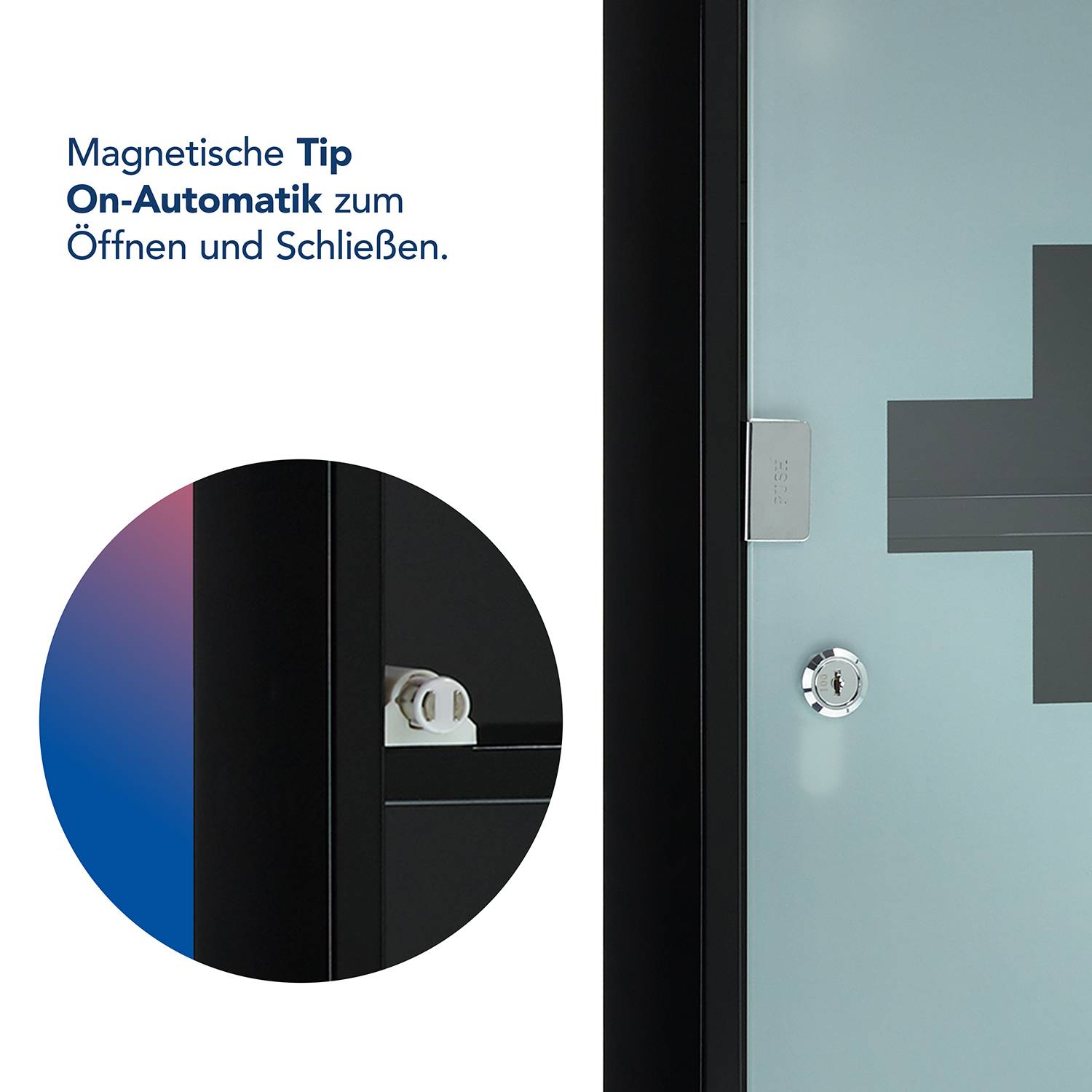First Aid Only Medizinschrank Schwarz mit Glastür und 3 Fächern