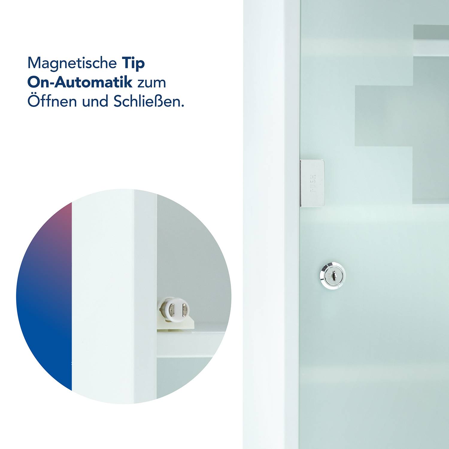 First Aid Only Medizinschrank Weiß mit Glastür und 4 Fächern
