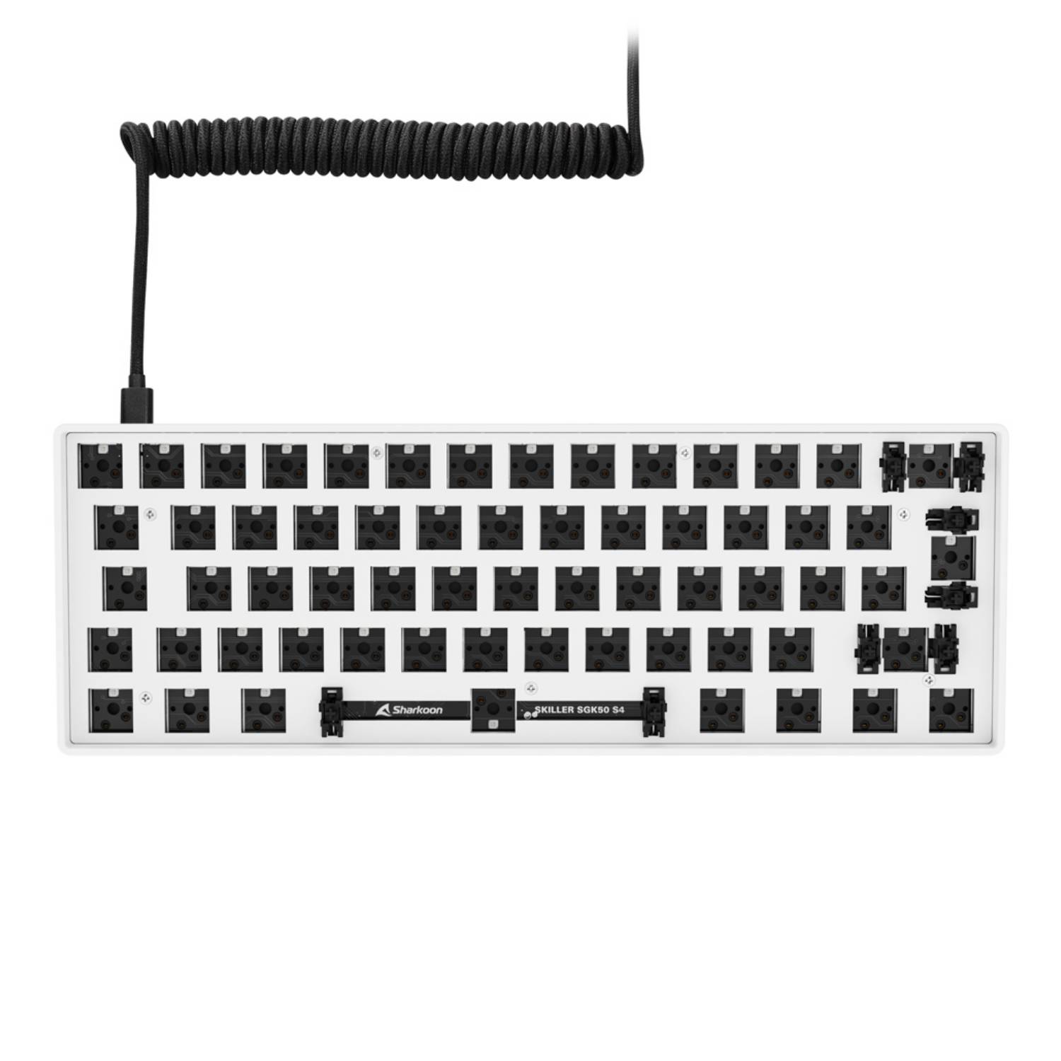 Sharkoon Skiller SGK50 S4 Barebone, 60%, Kabelgebunden, USB, RGB-LED, Weiß