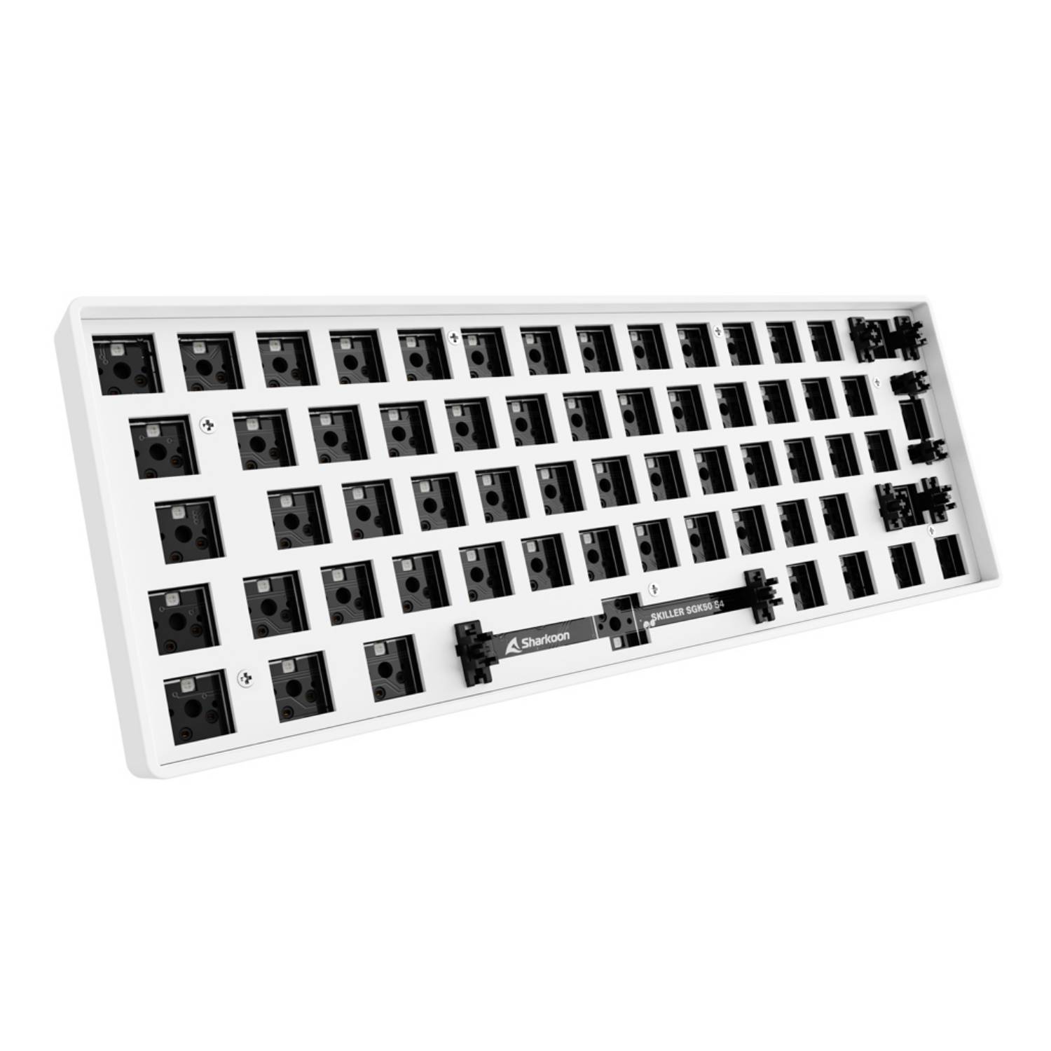 Sharkoon Skiller SGK50 S4 Barebone, 60%, Kabelgebunden, USB, RGB-LED, Weiß
