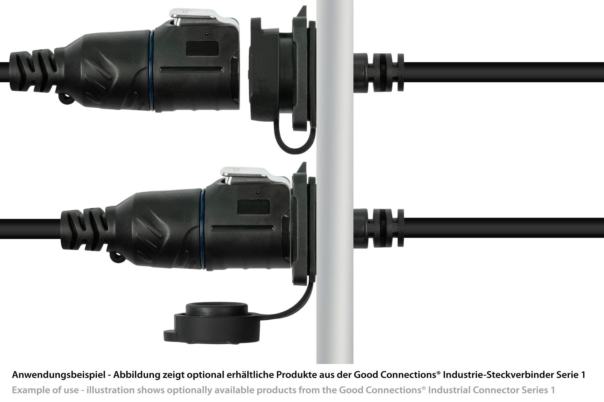 Industrie-Steckverbinder S1-USB 3.2 Gen. 2 Kabel,Stecker C™ mit Klick-Arretierung an Stecker C™, 0,5m,Good Connections®