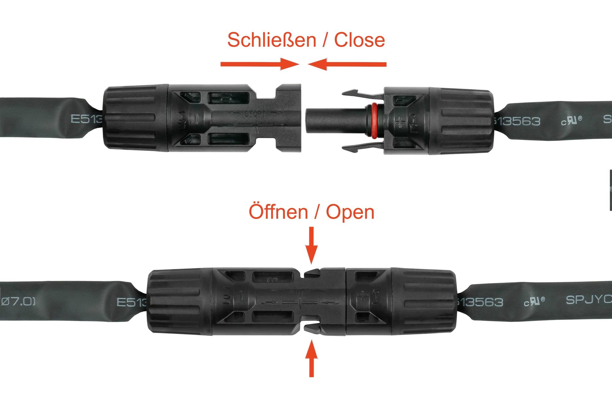 kabelmeister® Solar-Fensterdurchführung MC4 kompatibel, paarweise, schwarz, flexible Länge: 30 cm