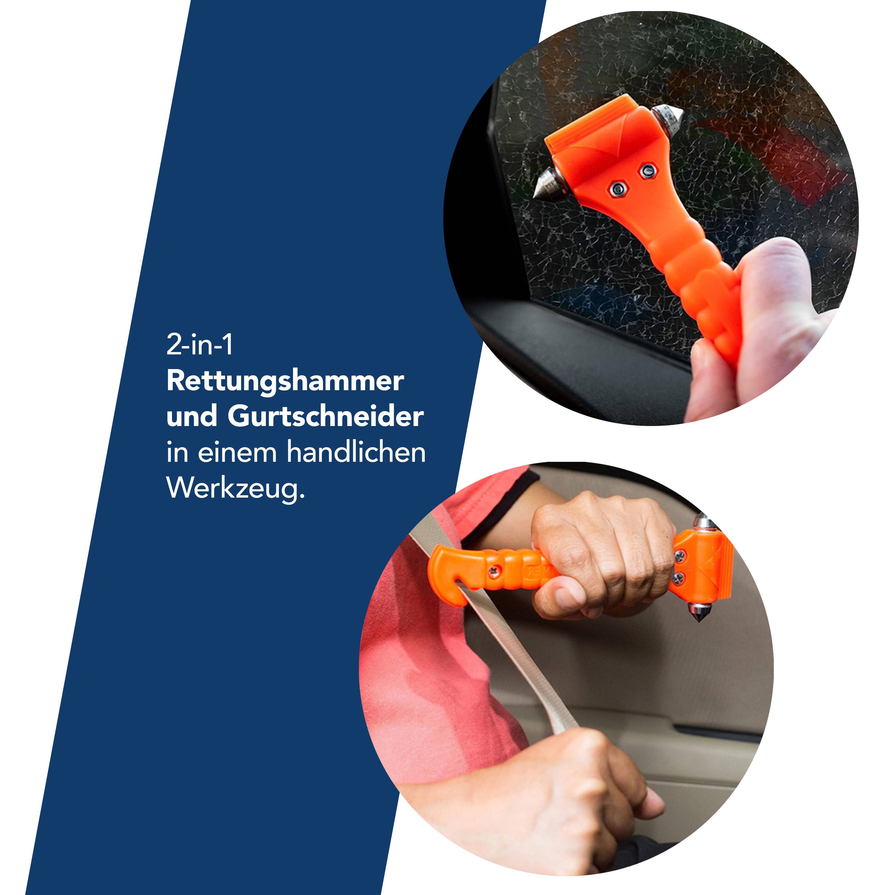 First Aid Only 2 in 1 Notfallhammer mit Gurtschneider