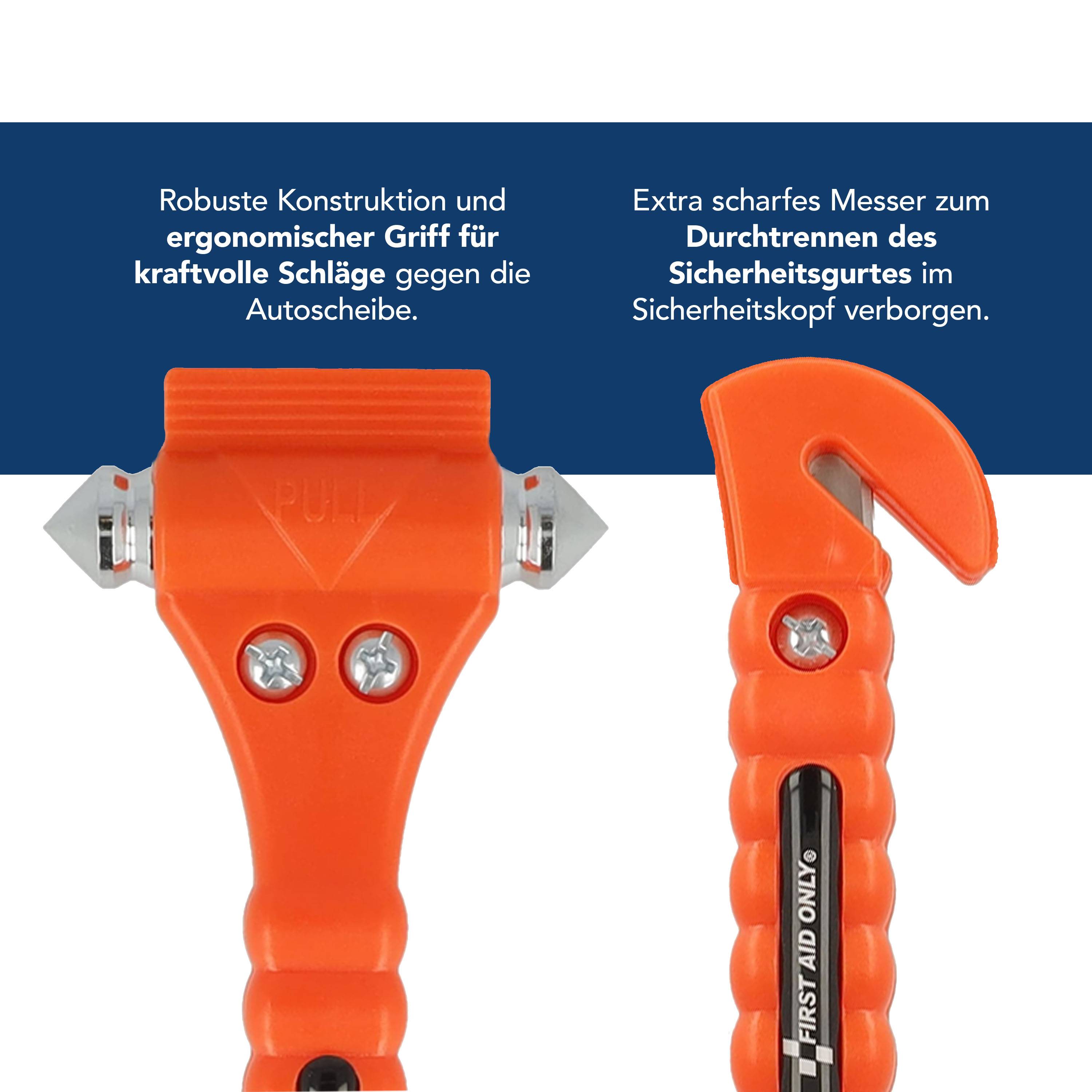 First Aid Only 2 in 1 Notfallhammer mit Gurtschneider