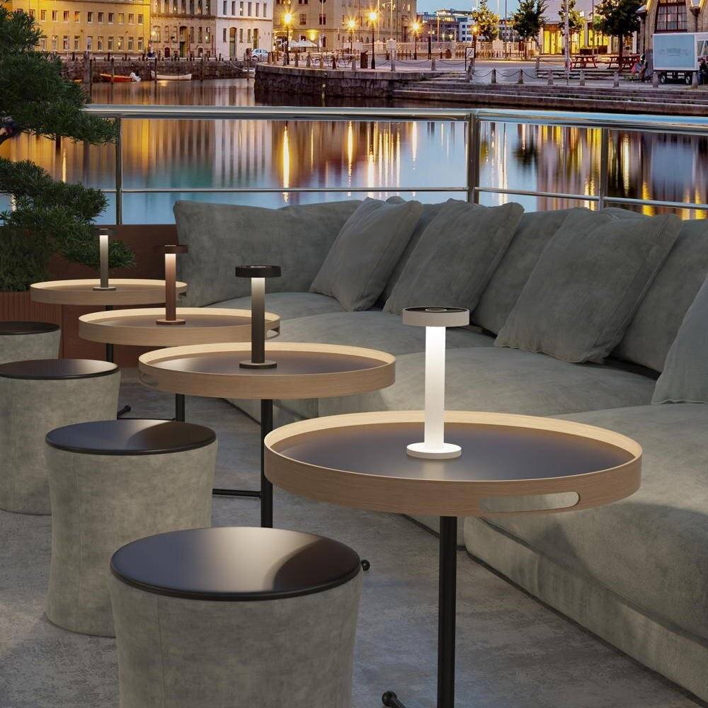 LED Akku Tischleuchte Boro in Schwarz 2,5W 247lm IP65