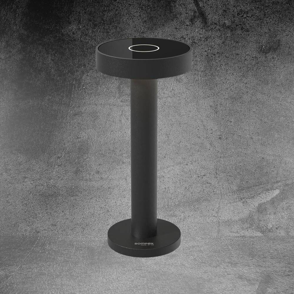 LED Akku Tischleuchte Boro in Schwarz 2,5W 247lm IP65