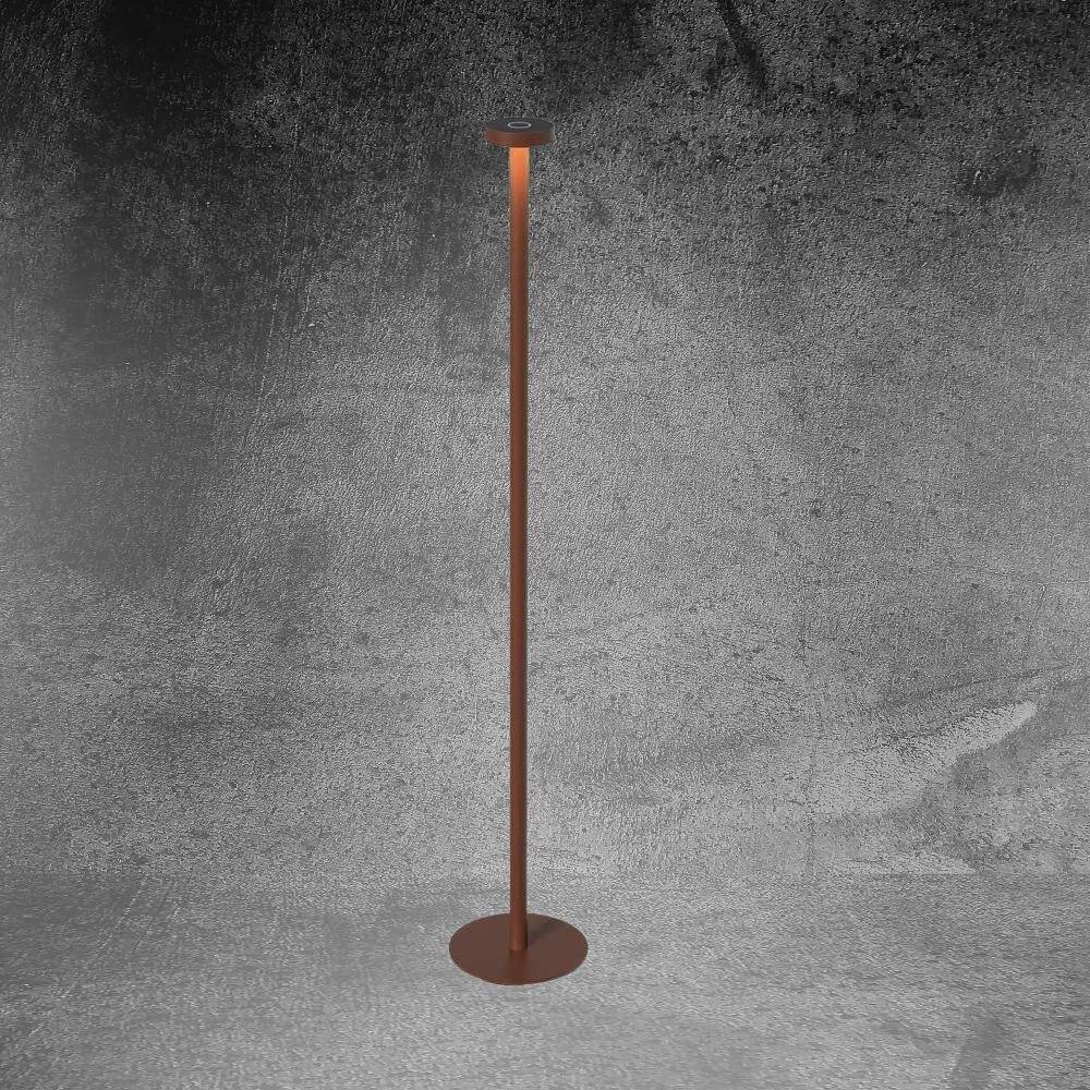LED Akku Stehleuchte Boro in Rostfarbig 2,5W 247lm IP65