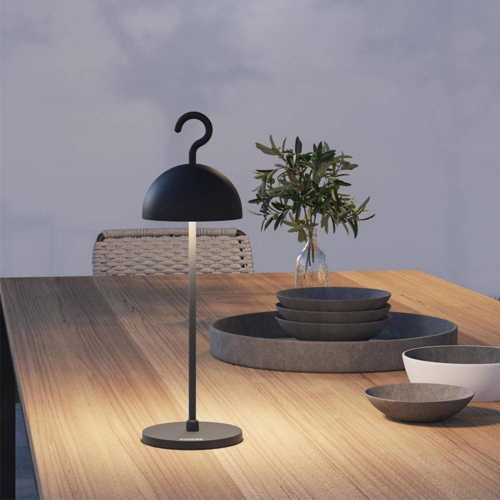 LED Akku Tischleuchte Hook in Schwarz 2,5W 238lm IP65