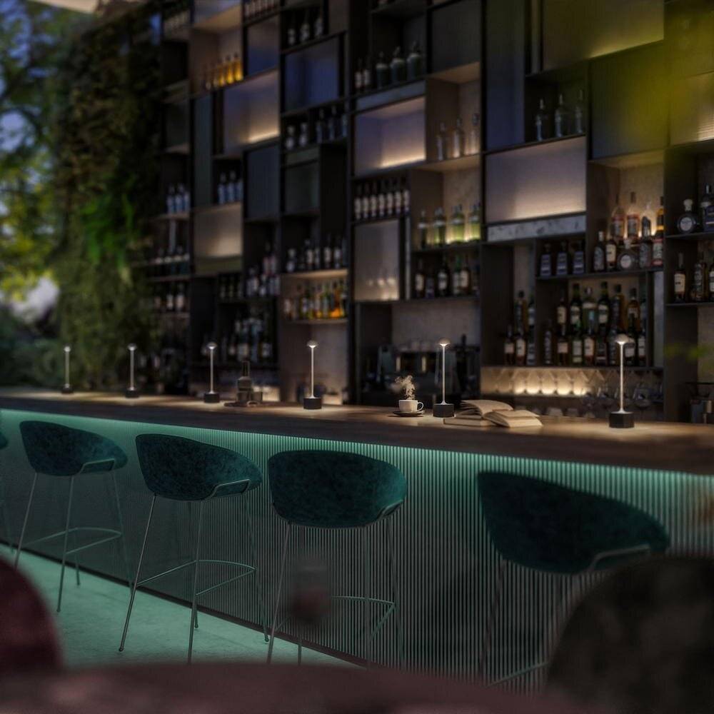 LED Akku Tischleuchte Flora in Grau und Schwarz 2,3W 247lm IP54