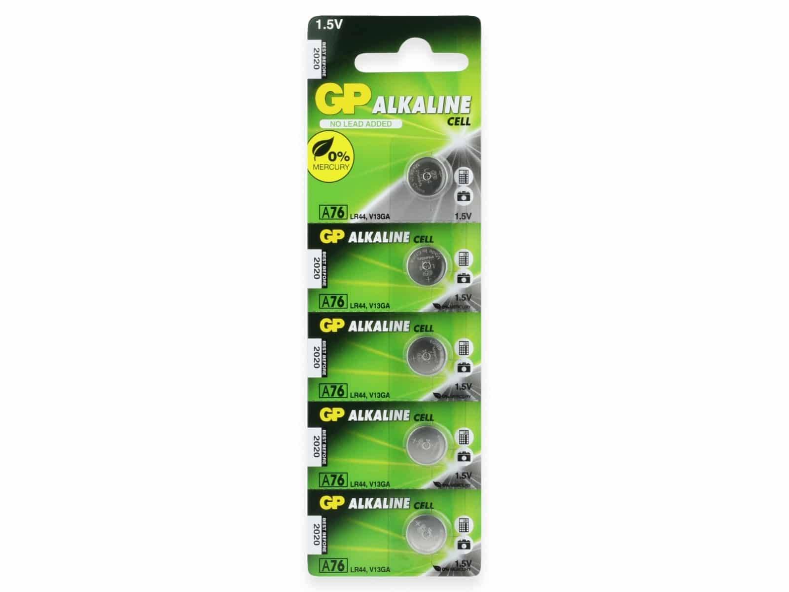 GP Knopfzelle LR 44 1.5 V 5 St. 110 mAh Alkali-Mangan GP76ASTD597C5