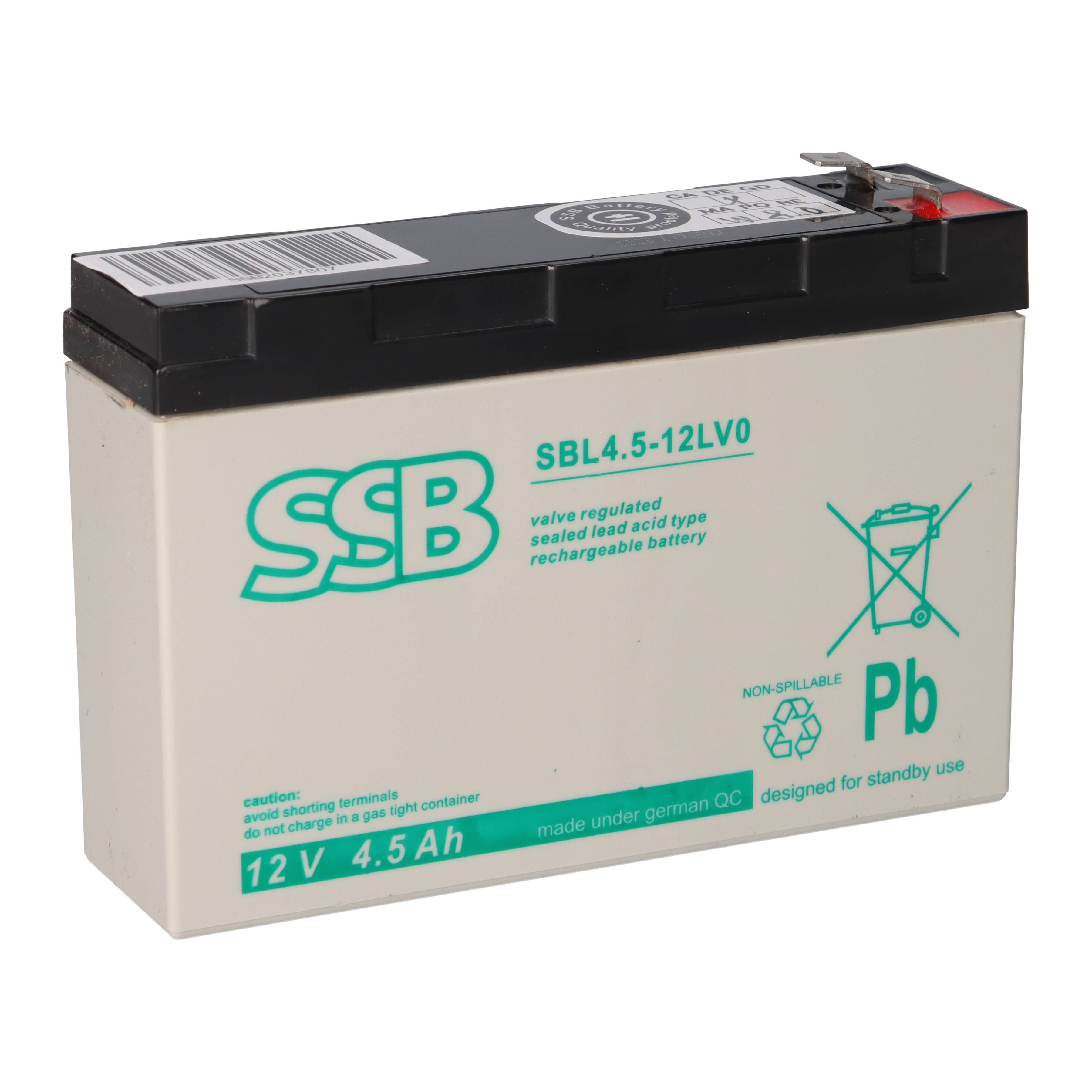 SSB Battery 12V 4,5Ah AGM Akku – passend für Panasonic UP-VW1220P1