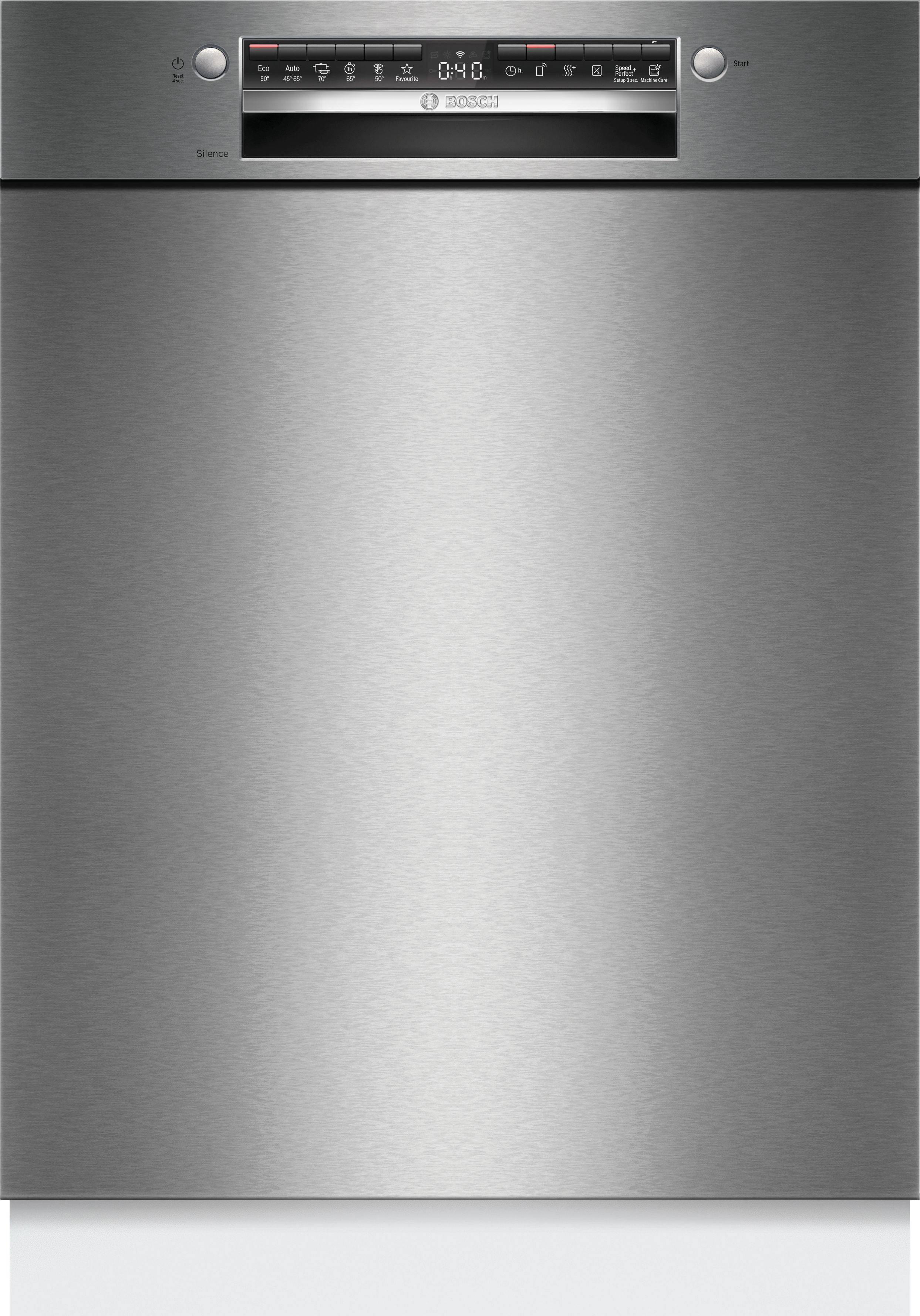 Bosch Serie 4 SMU4HTS00E, Unterbau, Standardgröße (60 cm), Edelstahl, Edelstahl, Tasten, Berührung, 1,75 m