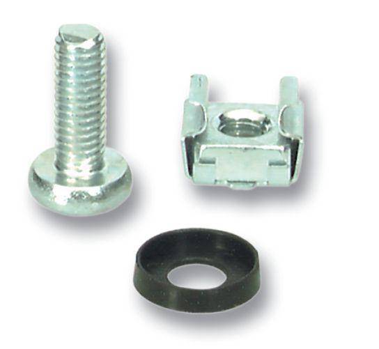 MicroConnect Set of Captive Nuts 20 x M6 20 x captive nuts M6 20 x washer M6 plastic, 20 x screw M6 x 20 mm