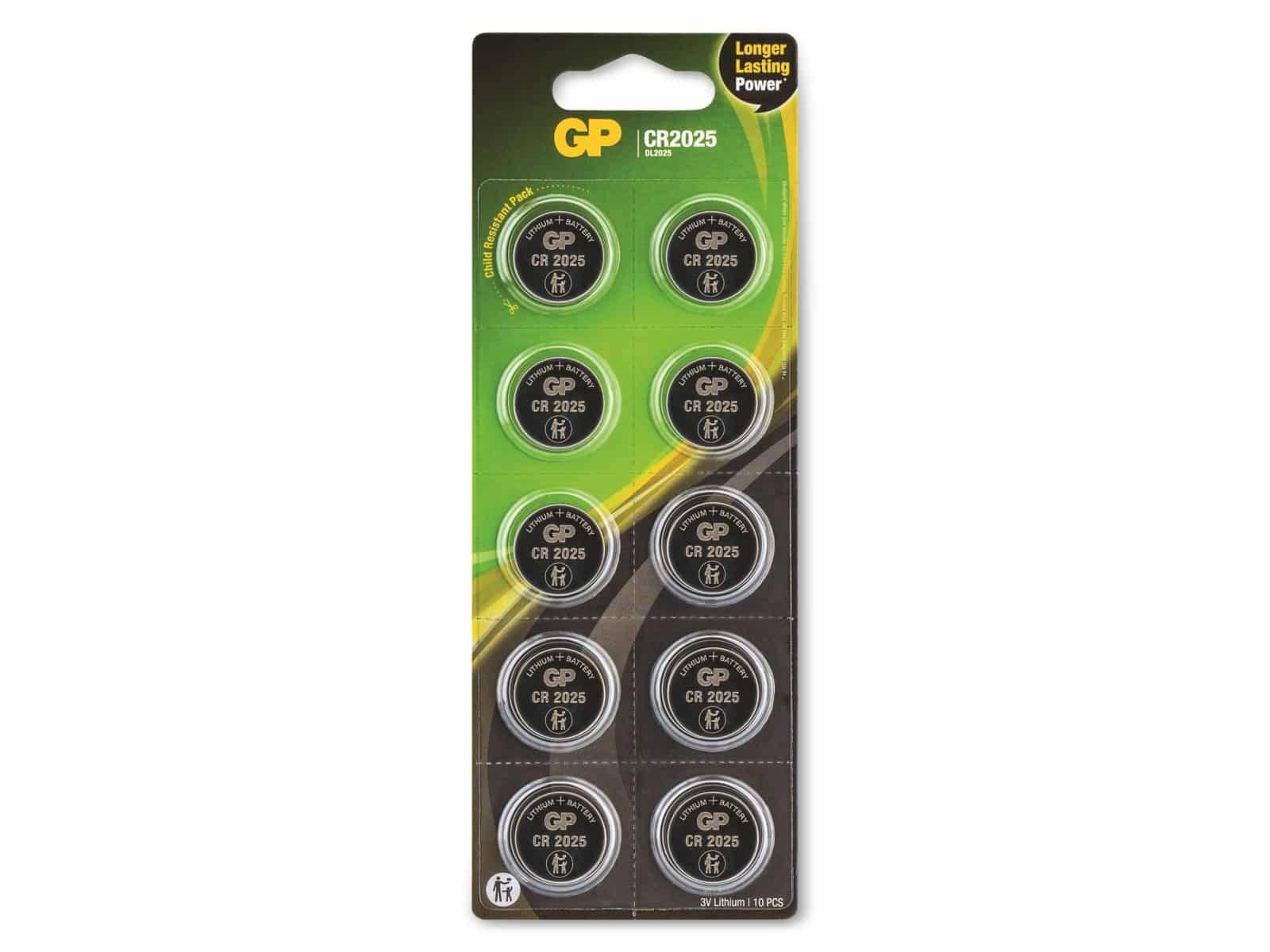 GP Knopfzelle CR 2025 3 V 10 St. Lithium GPCR2025STD955C10