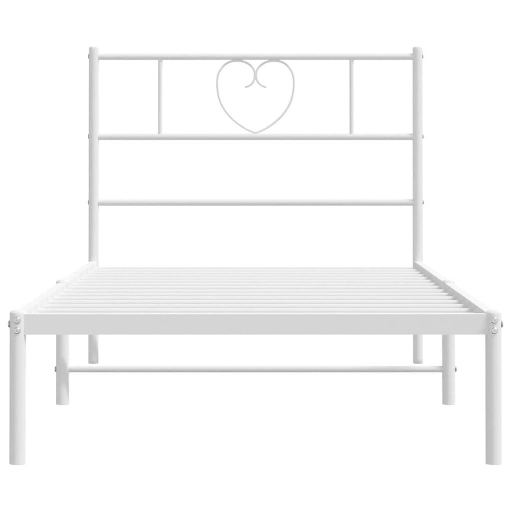 vidaXL Metallbett ohne Matratze mit Kopfteil Weiß 75x190 cm