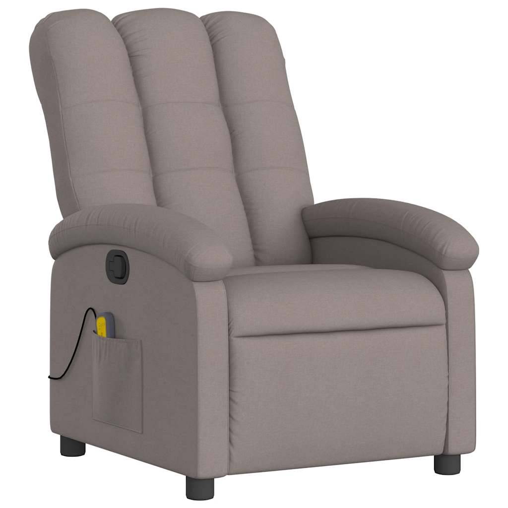vidaXL Massagesessel Taupe Stoff