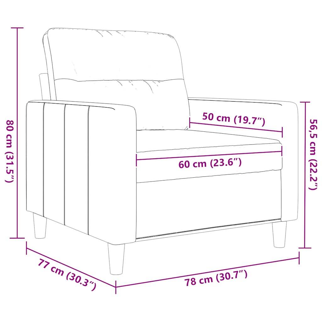 vidaXL Sofasessel Braun 60 cm Stoff