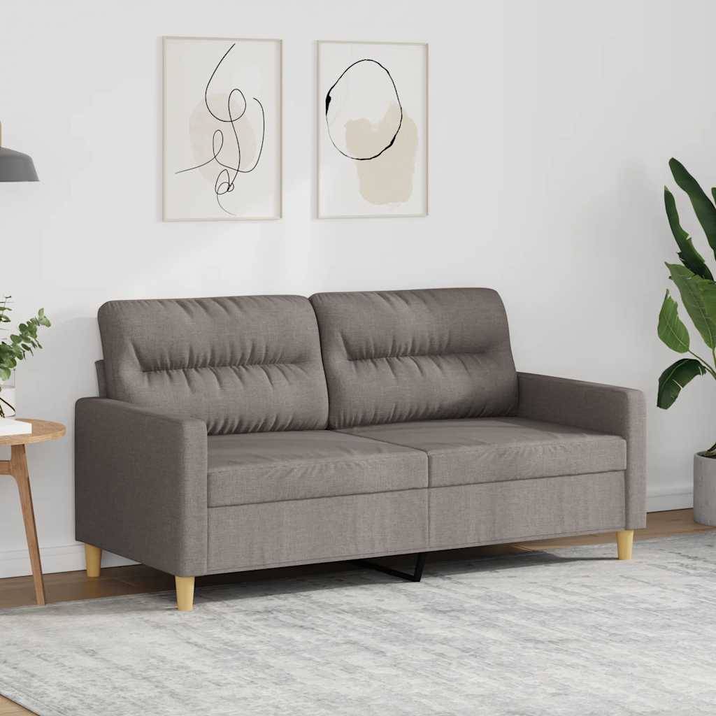 vidaXL 2-Sitzer-Sofa Taupe 140 cm Stoff