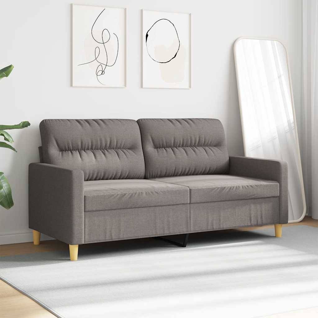 vidaXL 2-Sitzer-Sofa Taupe 140 cm Stoff