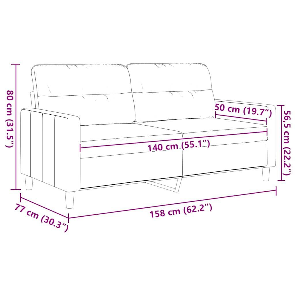 vidaXL 2-Sitzer-Sofa Taupe 140 cm Stoff